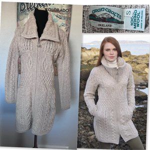 Aran Crafts Ireland Merino Wool Long Cardigan